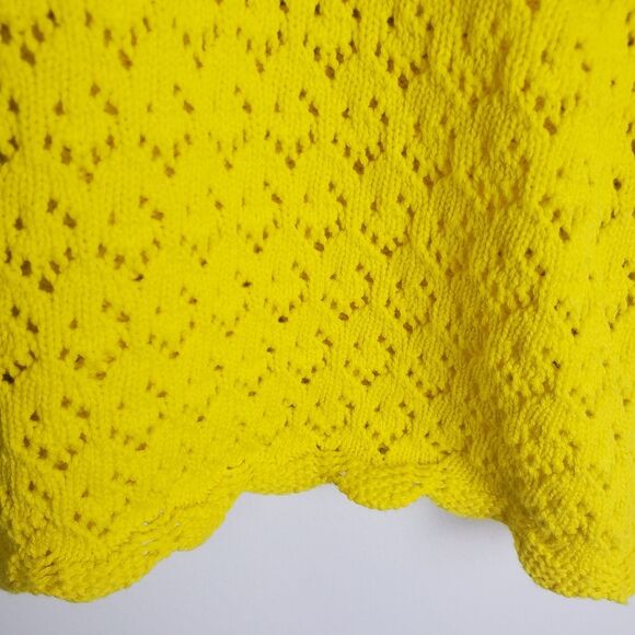 French Connection Yellow Crochet Tank Top XS - Picture 4 of 7